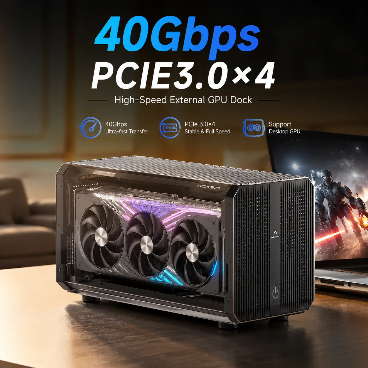 Thunderbolt 4 External Gpu Enclosure - Carcasa eGPU Acasis de 40Gbps con