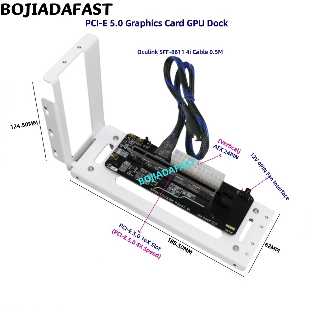 Oculink Egpu Dock Graphics Card - Tarjeta Adaptadora PCI-E 5.0 16X GEN5