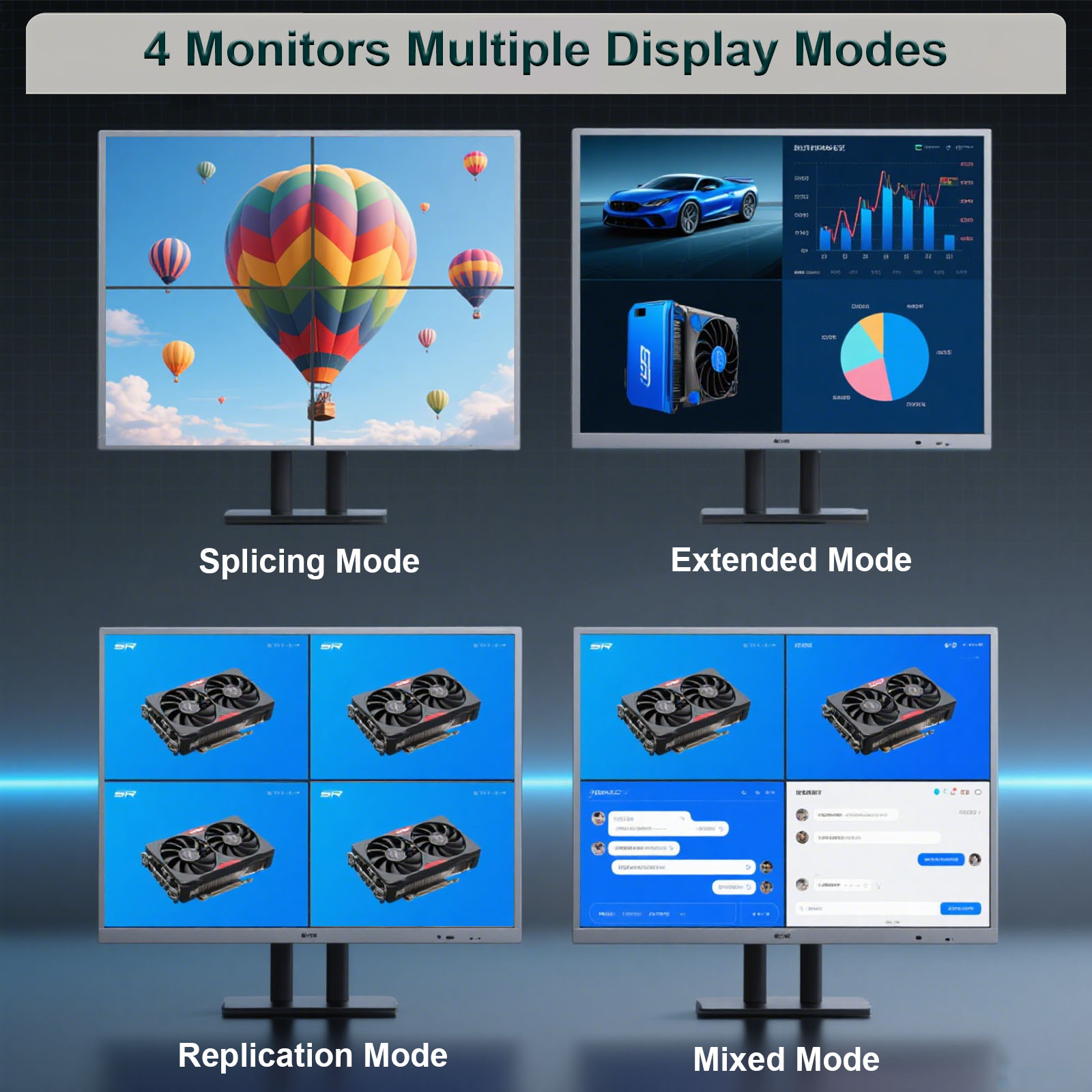 Tarjeta gráfica multimonitores - 4 Hdmi Multi Monitor Video Card 4K reseña y precio